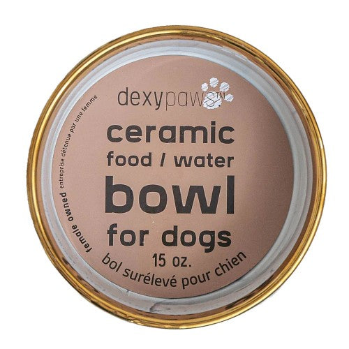 Dexypaws Bol en céramique pour chien 15 oz - Marbré rose blush avec accent doré Online