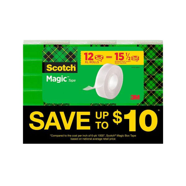 Scotch Magic Tape, 3 4  x 1296 , Clear, 12 Pack Sale