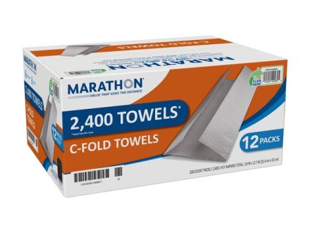 Marathon C-Fold 1-Ply White Paper Towels, 10  x 13  (2400 ct.) on Sale