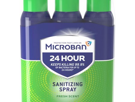 Microban 24-Hour Disinfectant Sanitizing Spray, Fresh Scent (15 oz., 3 pk.) Pack of  2 Online now