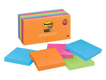 Post-it Notes Super Sticky, 3  x 3 , Rio De Janeiro Collection, 14 Pads, 1,260 Total Sheets For Cheap