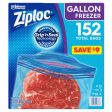 Ziploc Easy Open Tabs Freezer Gallon Bags (152 ct.) For Sale