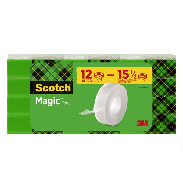 Scotch Magic Tape, 3 4  x 1296 , Clear, 12 Pack Sale