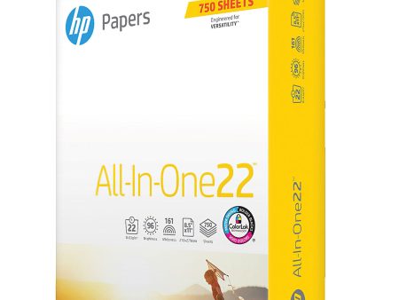 HP All-in-One 22 Copy Paper, 8.5x11, 96 Bright, 750 Mega Ream Fashion