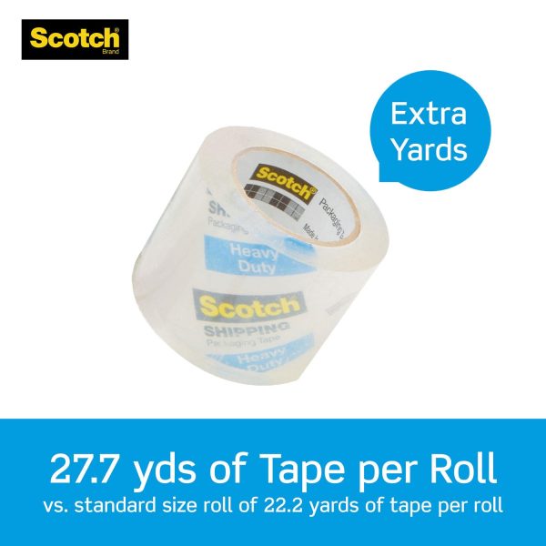 Scotch Heavy Duty Shipping Packaging Tape Dispensers, 1.88  x 27.7 yd, 6 Pack Discount