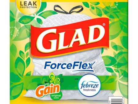 Glad ForceFlex Tall Kitchen Trash Bags, Gain Original Scent with Febreze Freshness (13 gal., 150 ct.) Supply