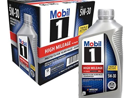 Mobil 1 5W-30 High Mileage Advanced Full Synthetic Motor Oil (6 pack, 1-quart bottles) Online Hot Sale