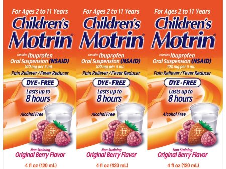 Children s Motrin Oral Suspension, Berry (4 oz., 3 pk.) Hot on Sale