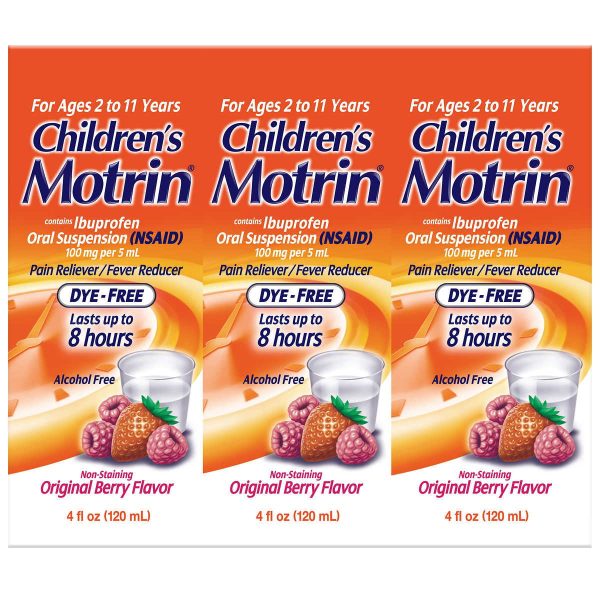 Children s Motrin Oral Suspension, Berry (4 oz., 3 pk.) Hot on Sale