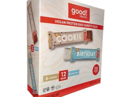 Good! Snack Vegan Protein Bars Variety Pack (12 pk.) Hot on Sale