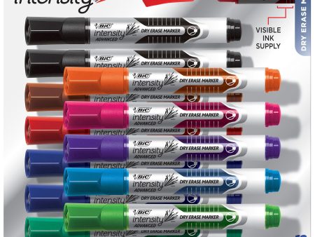 BIC Low Odor and Bold Writing Dry Erase Marker, Chisel Tip, Assorted Colors, 12ct. Online now