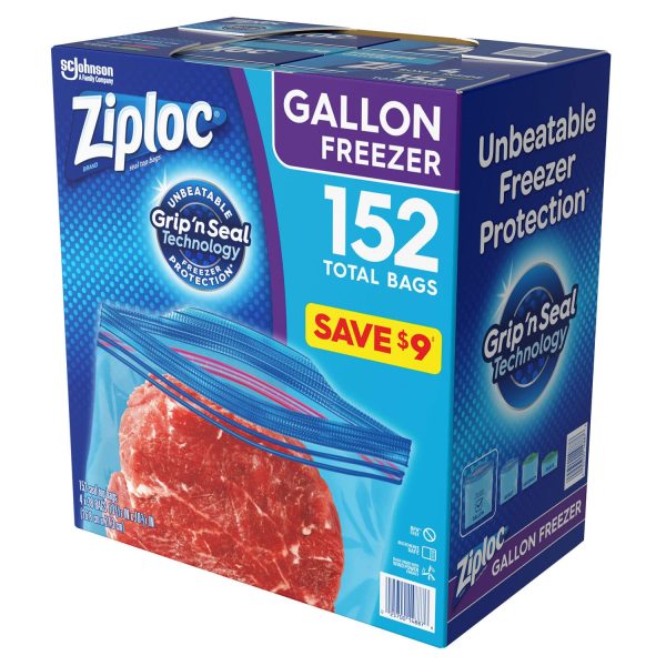 Ziploc Easy Open Tabs Freezer Gallon Bags (152 ct.) For Sale