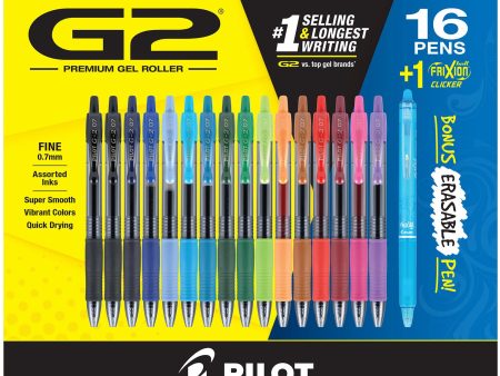 Pilot G2 Gel Ink Pens, Fine Point, Assorted Colors, 16 Count For Cheap