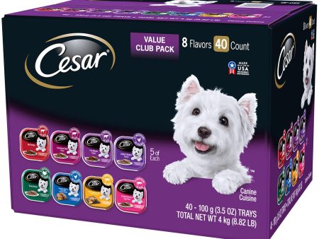 Cesar Canine Cuisine Wet Dog Food, 8 Flavor Variety Pack Classic Loaf in Sauce (3.5 oz., 40 ct.) Hot on Sale