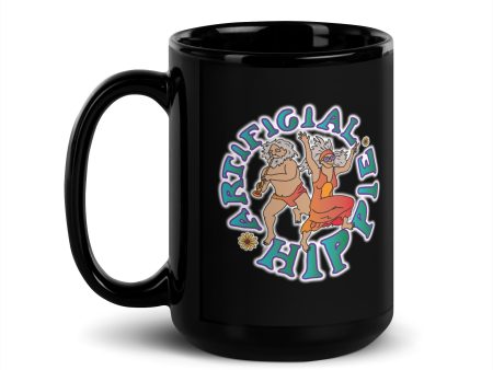 ARTIFICIALLY HIPPIE Black Glossy Mug Hot on Sale