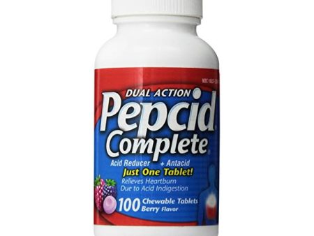 Pepcid Complete Dual Action Acid Reducer Tablets, Berry (100 ct.) For Sale