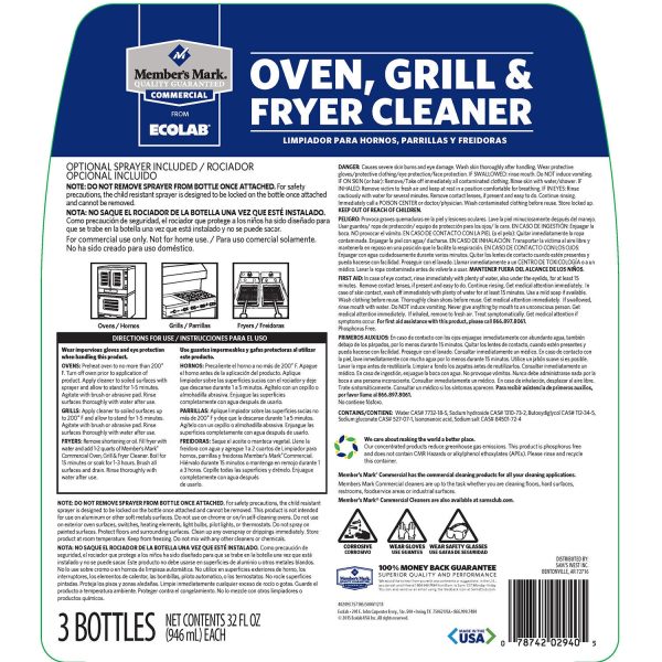 Member s Mark Commercial Oven, Grill and Fryer Cleaner (32 oz., 3 pk.) For Discount