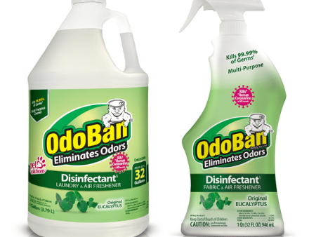 OdoBan Disinfectant & Odor Eliminator, Eucalyptus (1 gal. concentrate + 32 oz. Ready-to-Use Spray) Supply