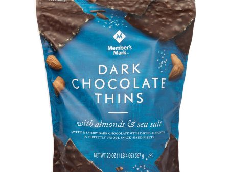 Member s Mark Dark Chocolate Thins With Almonds & Sea Salt (20oz) Online