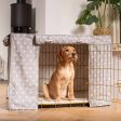 Gold Dog Crate with Crate Cover in Grey Spot by Lords & Labradors Discount