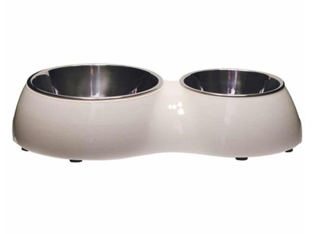 Catit Double Diner Twin Bowls - White Hot on Sale