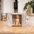 Gold Dog Crate with Crate Cover in Grey Spot by Lords & Labradors Discount