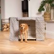 Gold Dog Crate with Crate Cover in Grey Spot by Lords & Labradors Discount