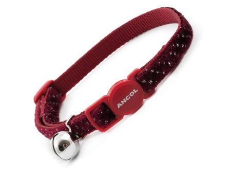 Ancol Safety Buckle Velvet Sparkle Cat Collar Sale